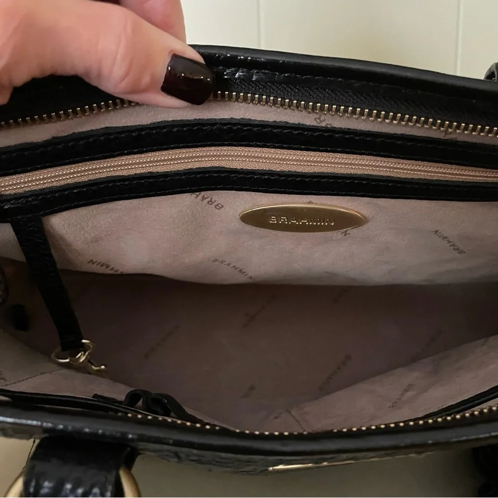 BRAHMIN BLACK MINI ASHER HEMLOCK MELBOURNE BAG - Picture 12 of 15